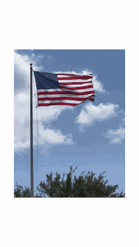 Us Flag Flying On Flagpole Flying Us Flag GIF