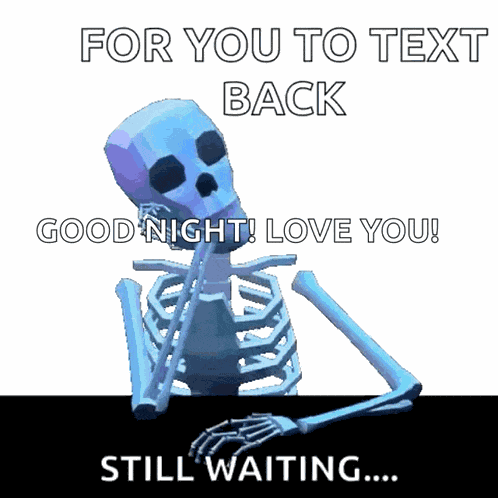 Waiting Skeleton GIF