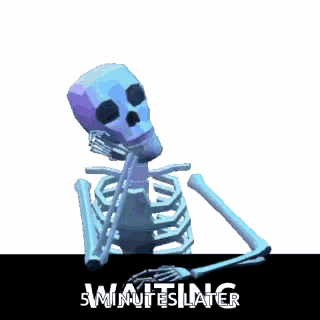 Waiting Skeleton GIF