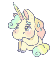 Waiting Unicorn Worries Sticker