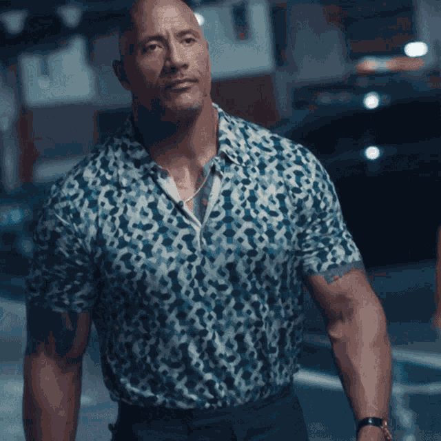 Walking Dwayne Johnson GIF