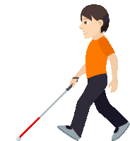 Walking With Cane Joypixels Sticker