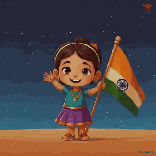 Waving Girl Flag Waving GIF