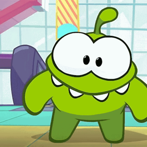 Waving Om Nom GIF