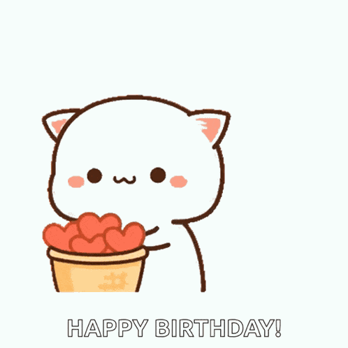 White Cute Cat Hearts GIF