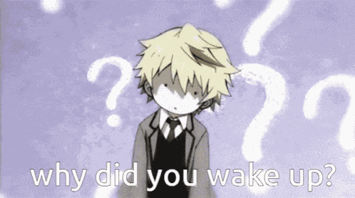 Why Did You Wake Up Anime GIF