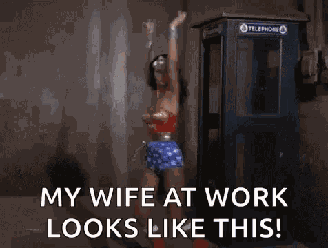 Wife At Work Wonder Woman GIF