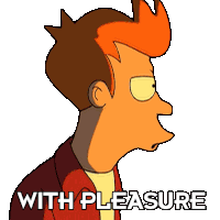 With Pleasure Philip J Fry Sticker