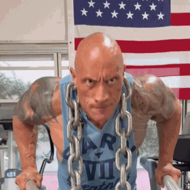 Working Out Dwayne Johnson GIF