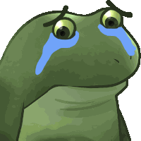 Worry Froge Cry Sticker