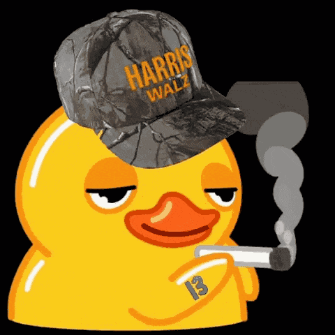 Yellow Duck Smoking Kamala Harris GIF