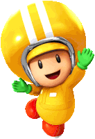 Yellow Toad Pit Crew Toad Mario Sticker