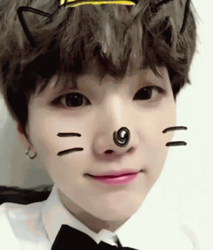 Yoongi Suga Cat Filter GIF