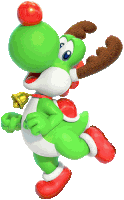 Yoshi Reindeer Yoshi Sticker