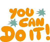 You Can Do It Green Stars Around You Can Do It In Yellow Bubble Letters Sticker
