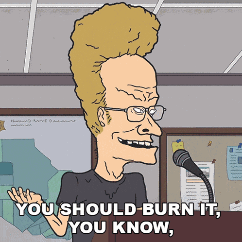 You Should Burn It You Know With Fire Beavis GIF