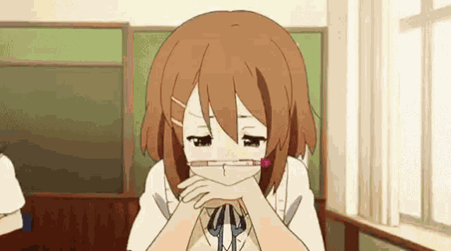 Yui Hirasawa Thinking GIF